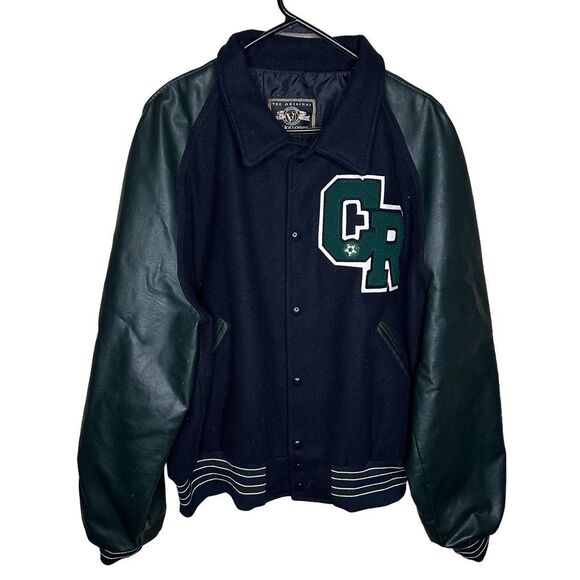 VTG Holloway Varsity Jacket Wool and Leather Size XL - Picture 1 of 6